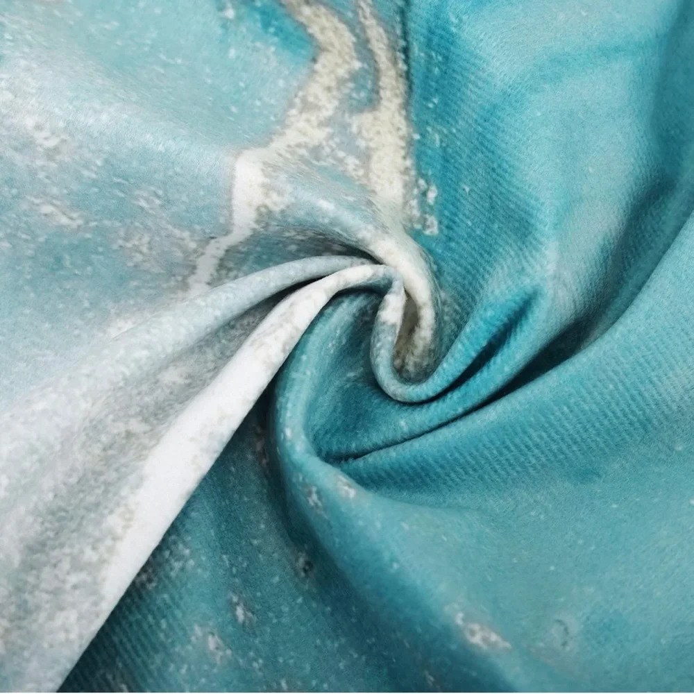 Marble Texture Turquoise and Gold Silver Decorative Throw Pillow Covers Set of 4 - Picture 6 of 15